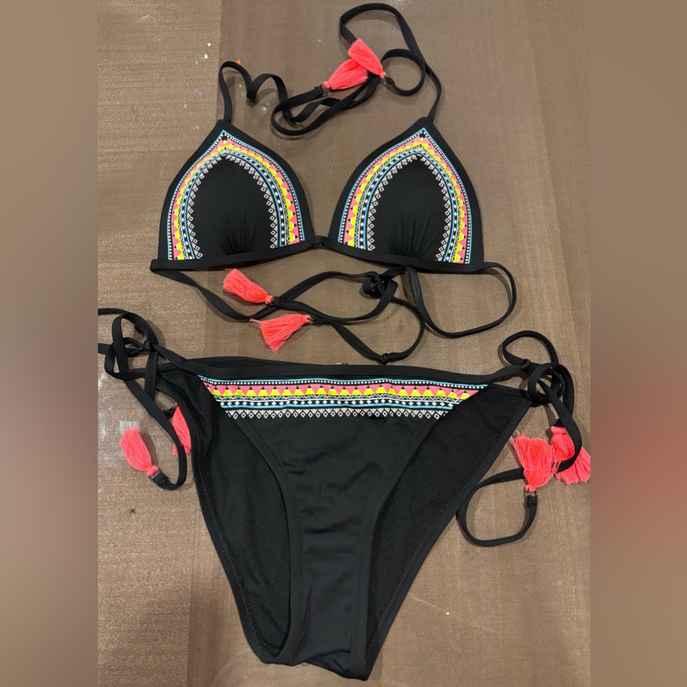 Ardene Black Bikini with Colorful Accents